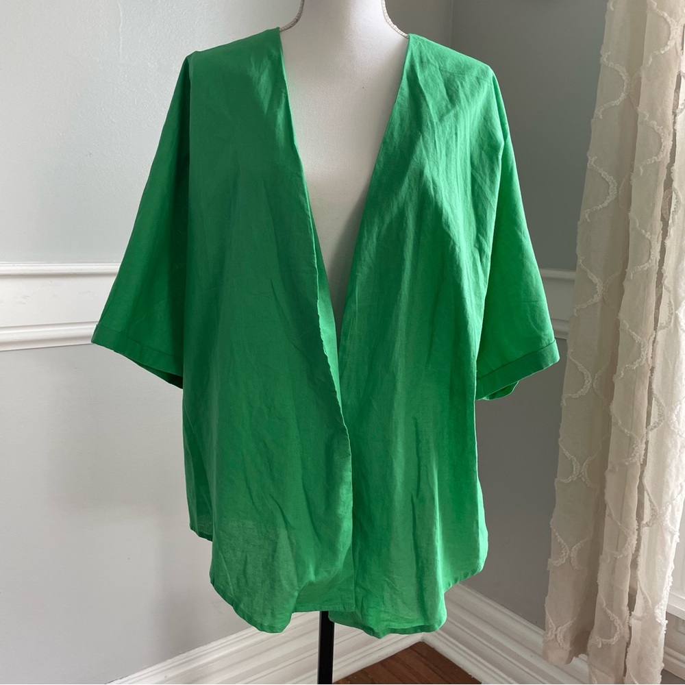 Commense Green Women's Open Front Top NO BELT Size XS